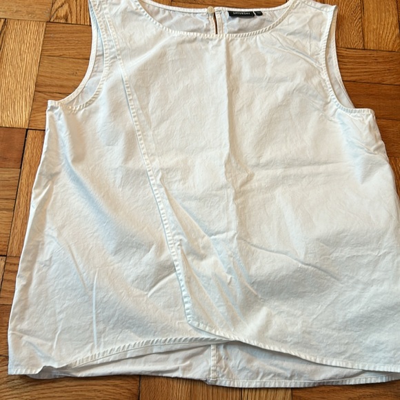 Kate Spade Saturday Sleeveless White crossover tank, Size Small, EUC - Picture 3 of 6